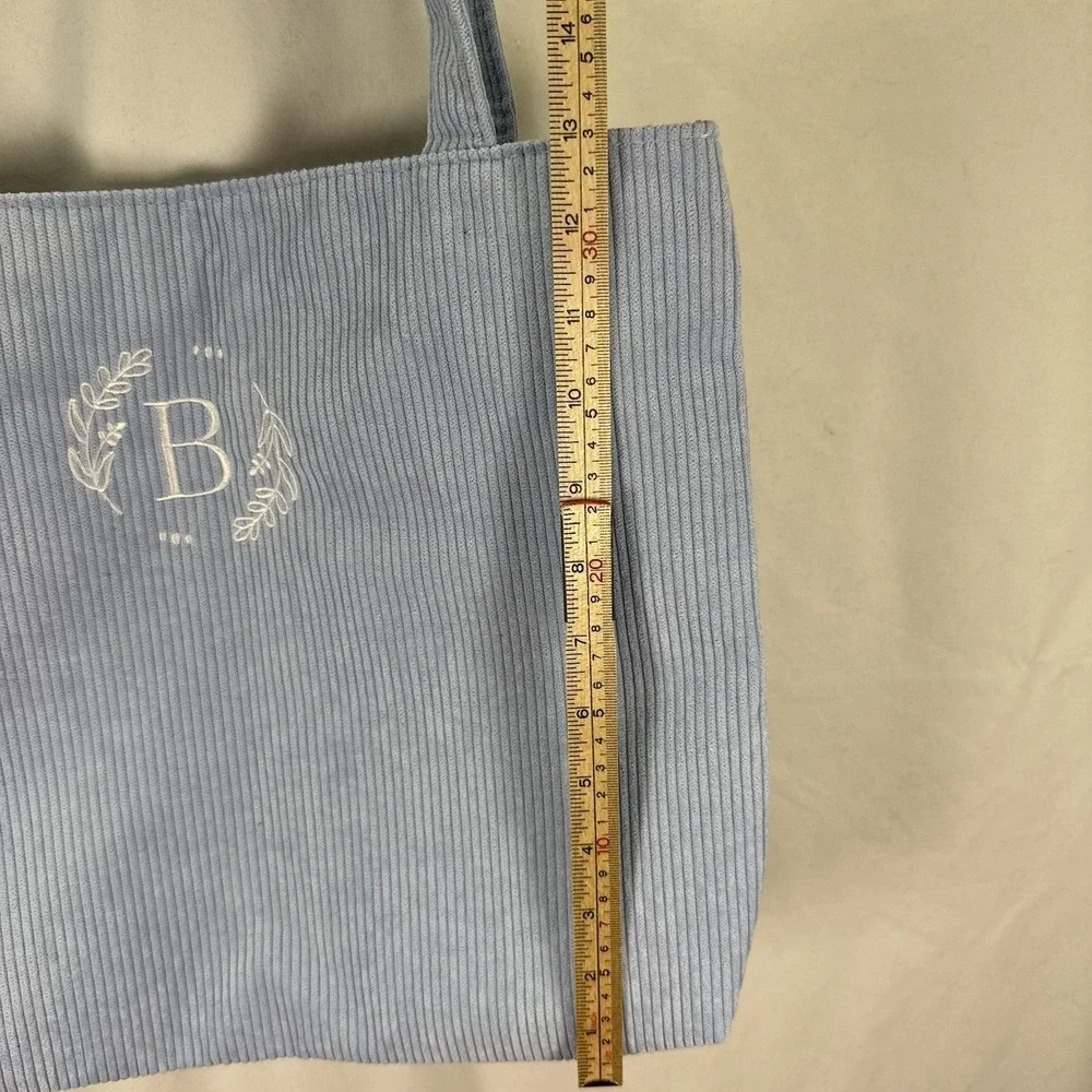 NWOT Baby Blue Fashion Instinct Corduroy Shoulder Bag Embroidered B‎